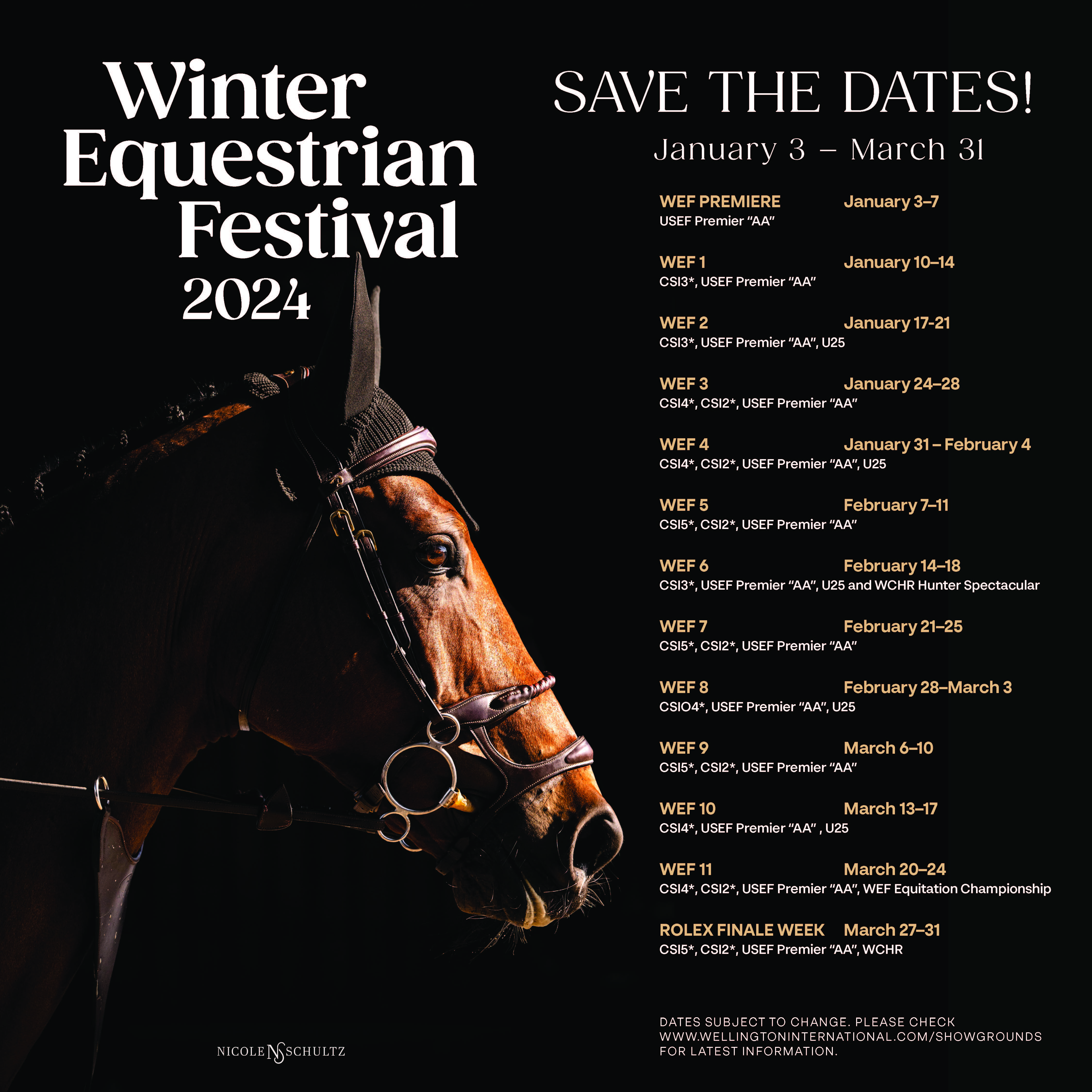 2024 Winter Equestrian Festival (WEF) Dates Announced